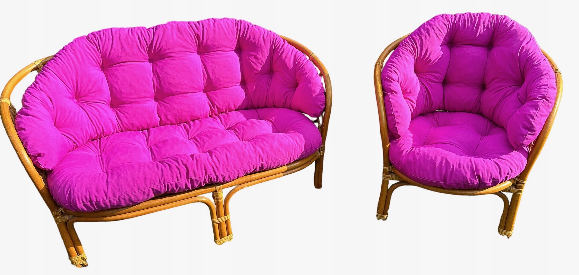 Vankúše Na Ratanový Nábytok Fuchsiová Pohovka Plus Kreslo