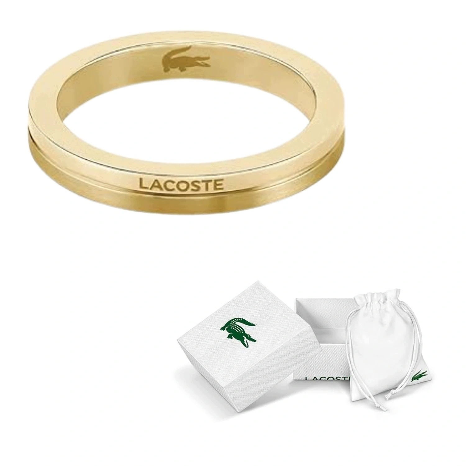 Prstýnek Lacoste Virtua nerezová ocel elegantní, zlatý, 16 mm