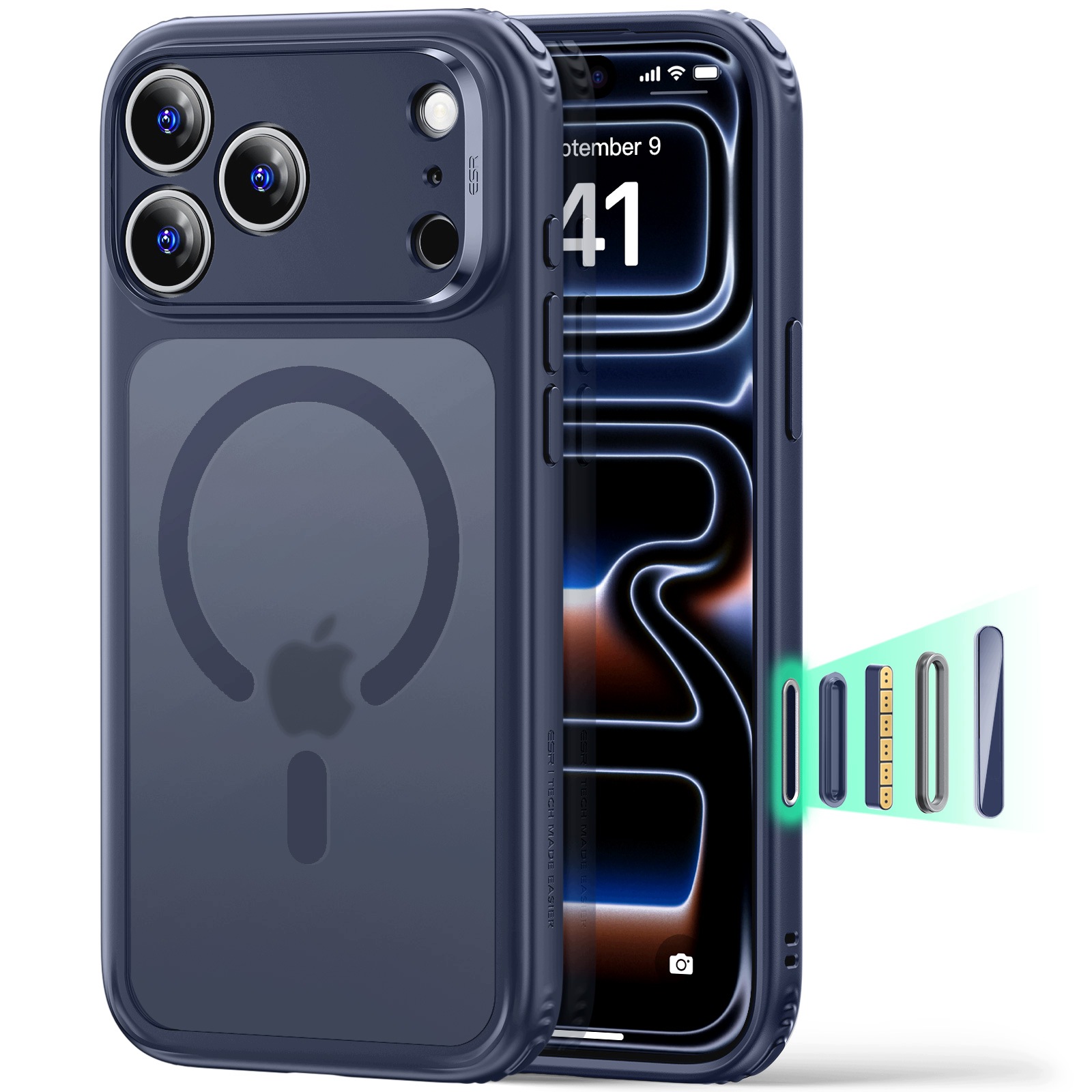 Esr Classic Hybrid MagSafe iPhone 17 Pro Max 18 Pro Max Frosted Blue Esr