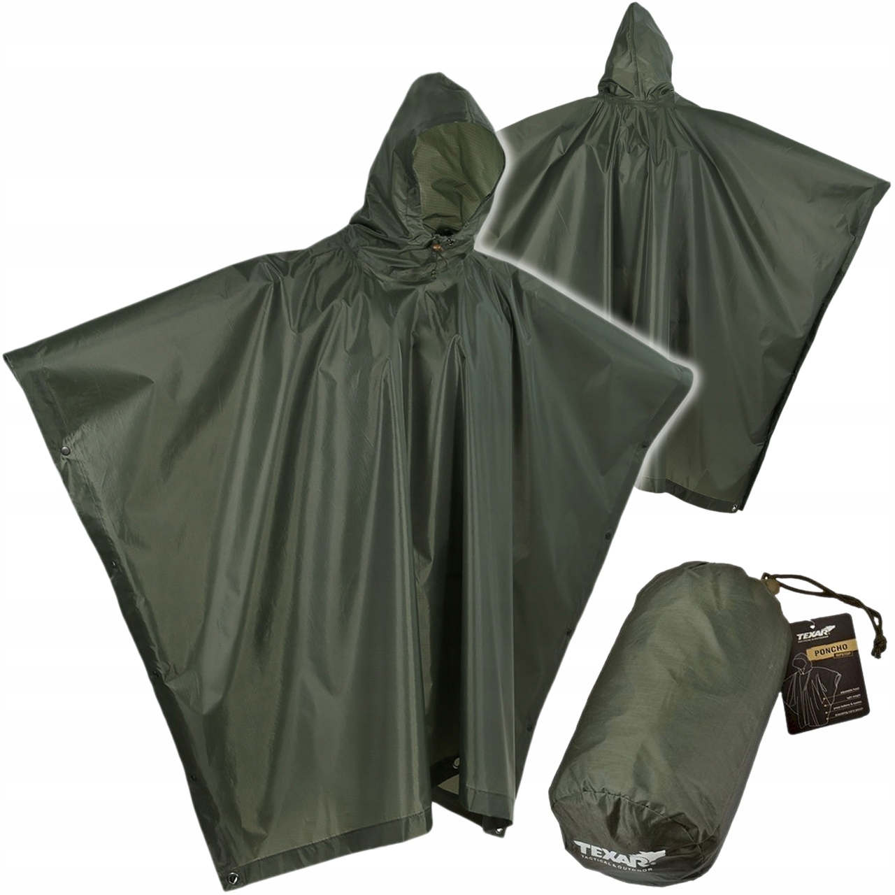 Peleryna Przeciwdeszczowa Pałatka Ponczo Płaszcz Texar Rip-Stop Olive