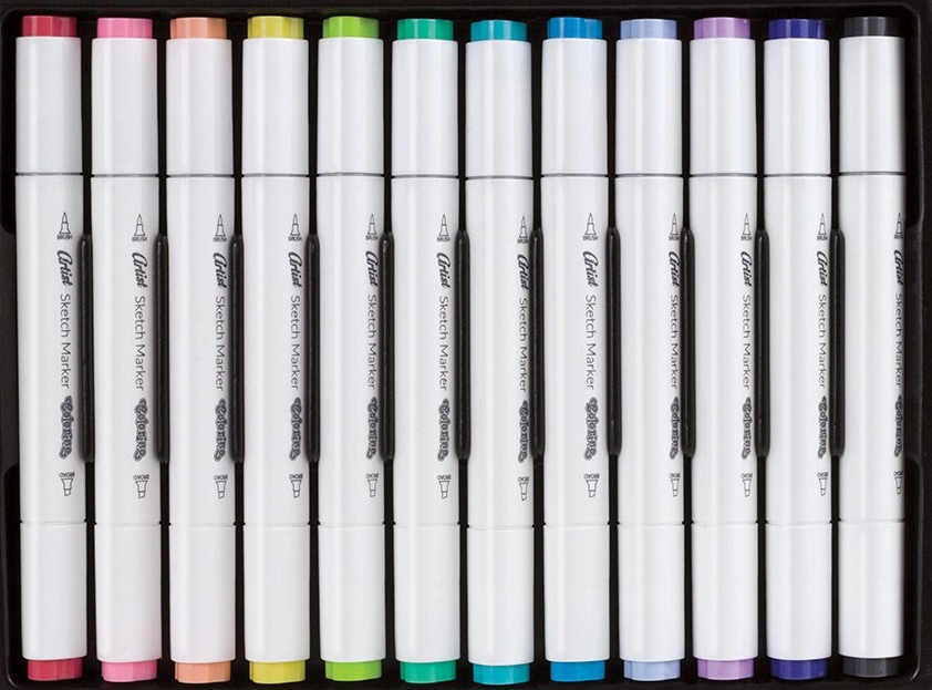 MARKERY DO SZKICOWANIA 12 KOL pastelowe COLORINO Marka Colorino