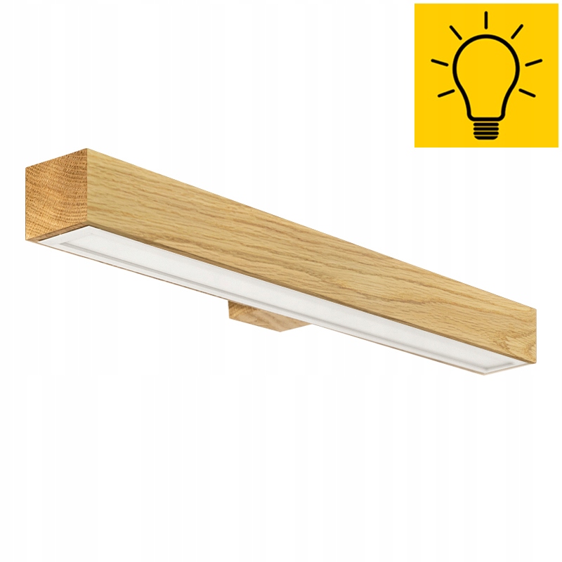Kinkiet Nástěnná Led lampa Dubová Slim 60 CM Nástěnná Nad Zrcadlo 24W 3000K