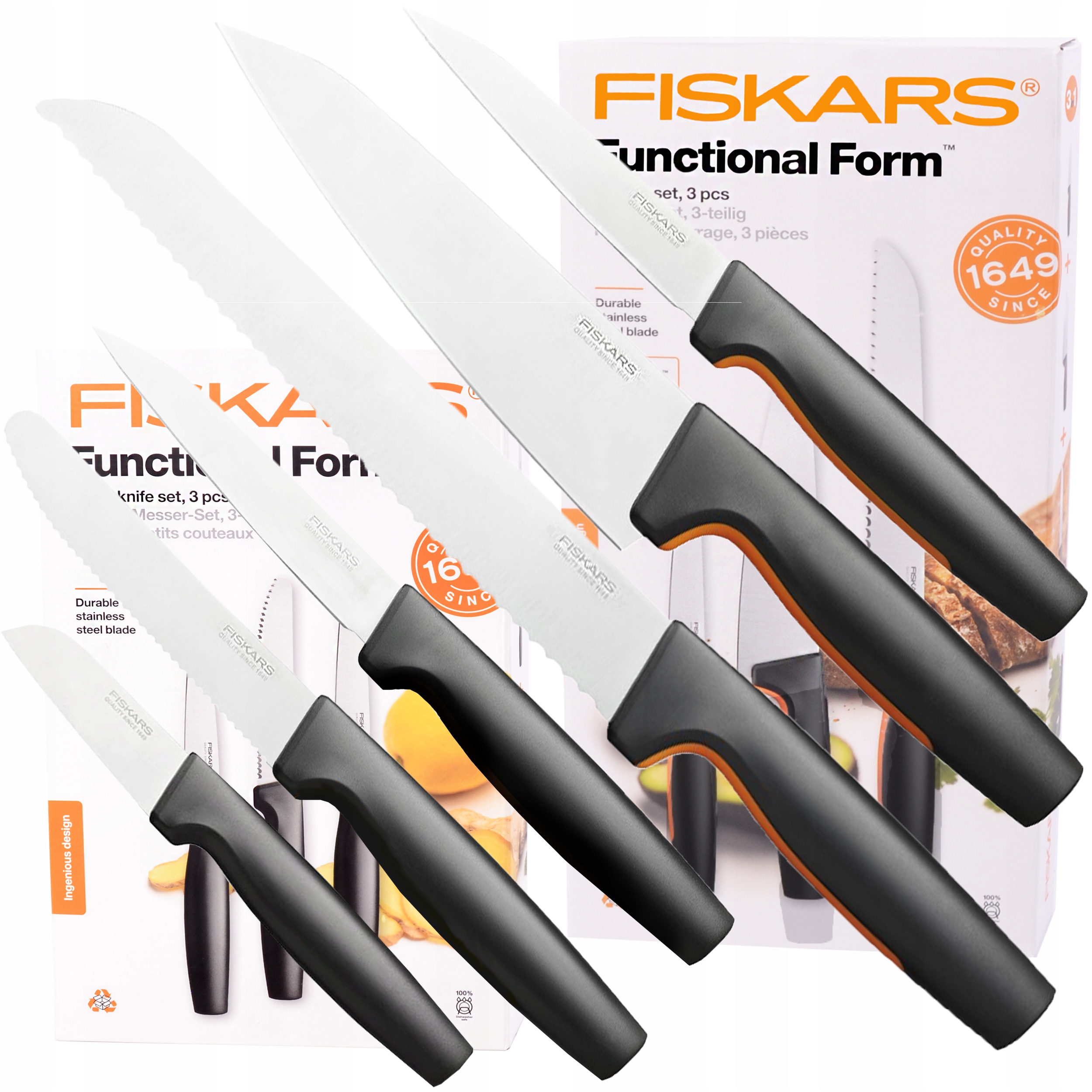 FISKARS ZESTAW KOMPLET 6 NOŻY WARZYW SZEFA KUCHNI Kod producenta 1057559+1057561