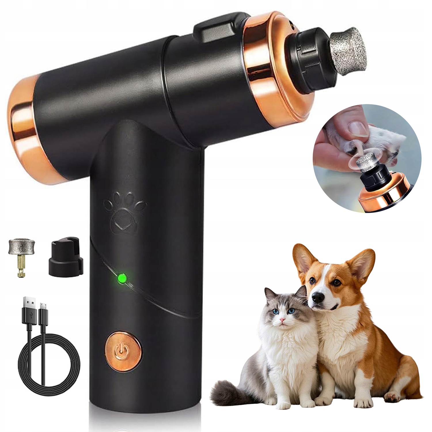 Levně Elektrický Pilník, Frézka Na Drápky S Led Ochranným Krytem, Bezpečná