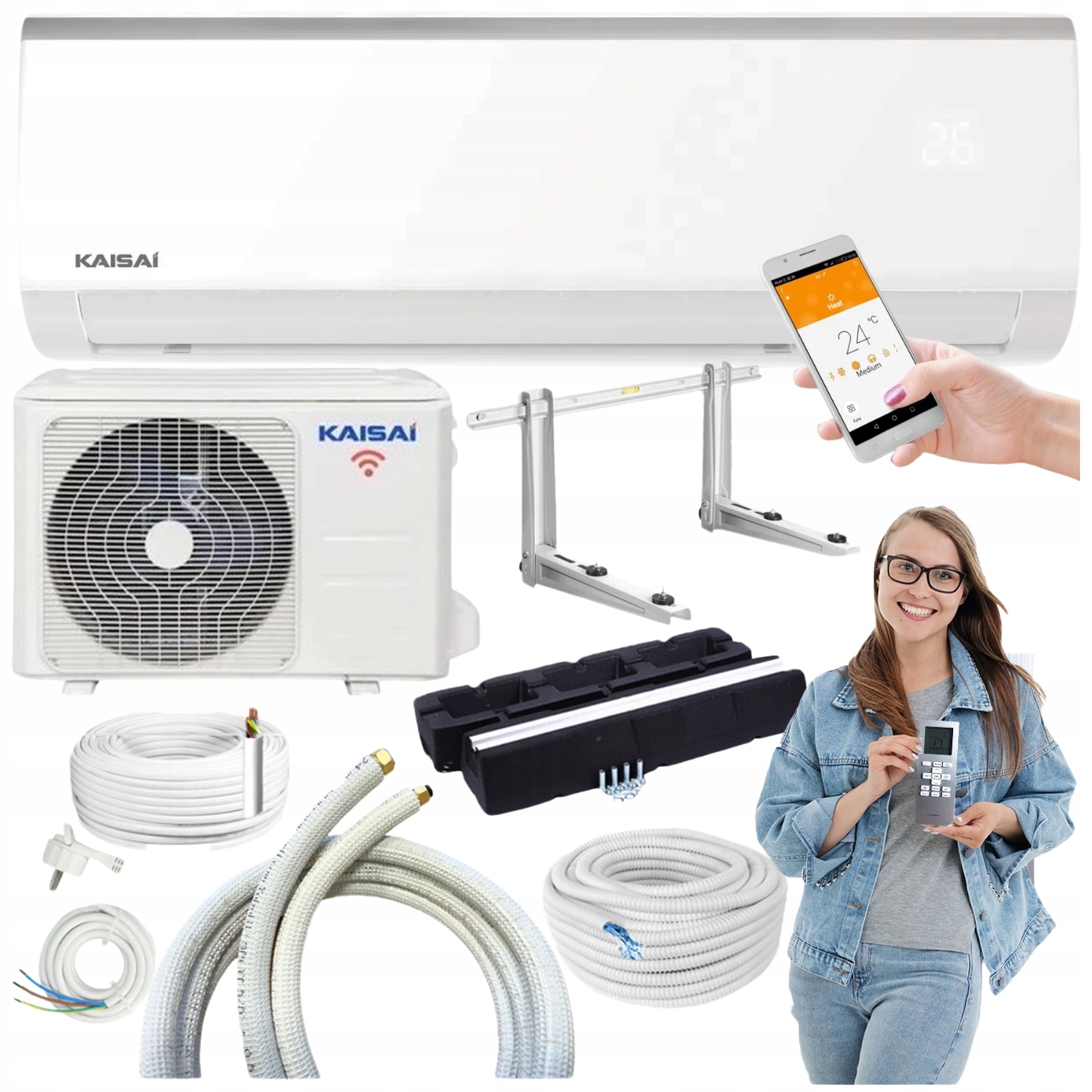 Klimatizácia s Wi-fi Kaisai Fly 3,5 kW Hotová Sada 3 m Na Montáž