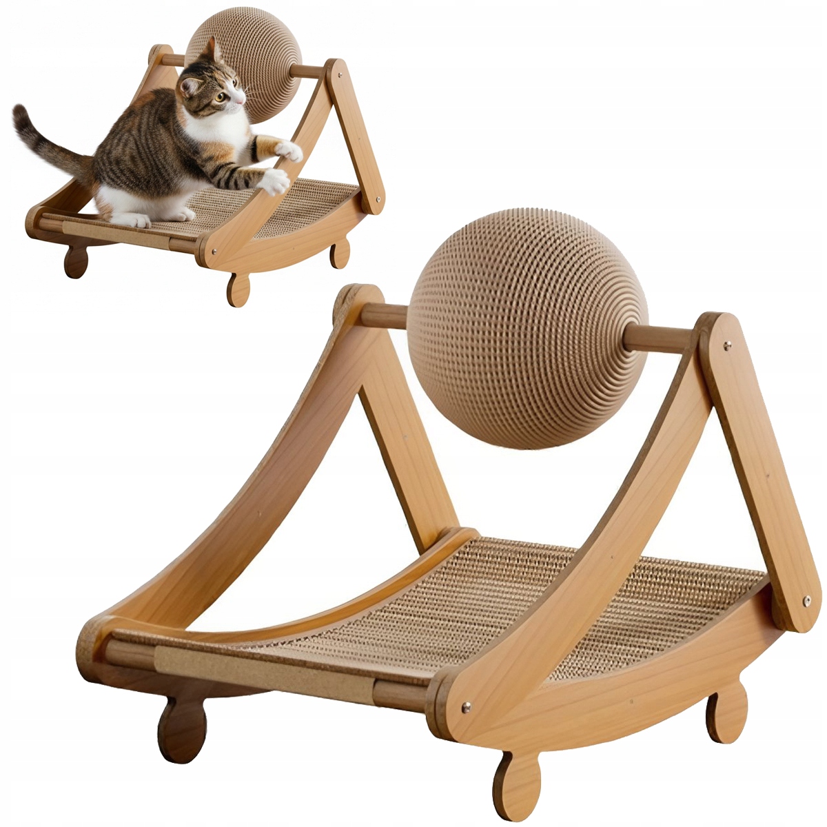 Levně Škrabadlo Pro Kočky Kočky Hračka Pelíšek Stabilní Houpací Síť Velká Koule