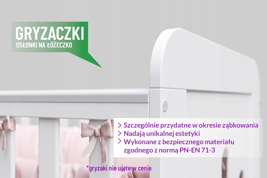 Łóżeczko niemowlęce DOMINIK 120x60 z szufladą Długość 120 cm