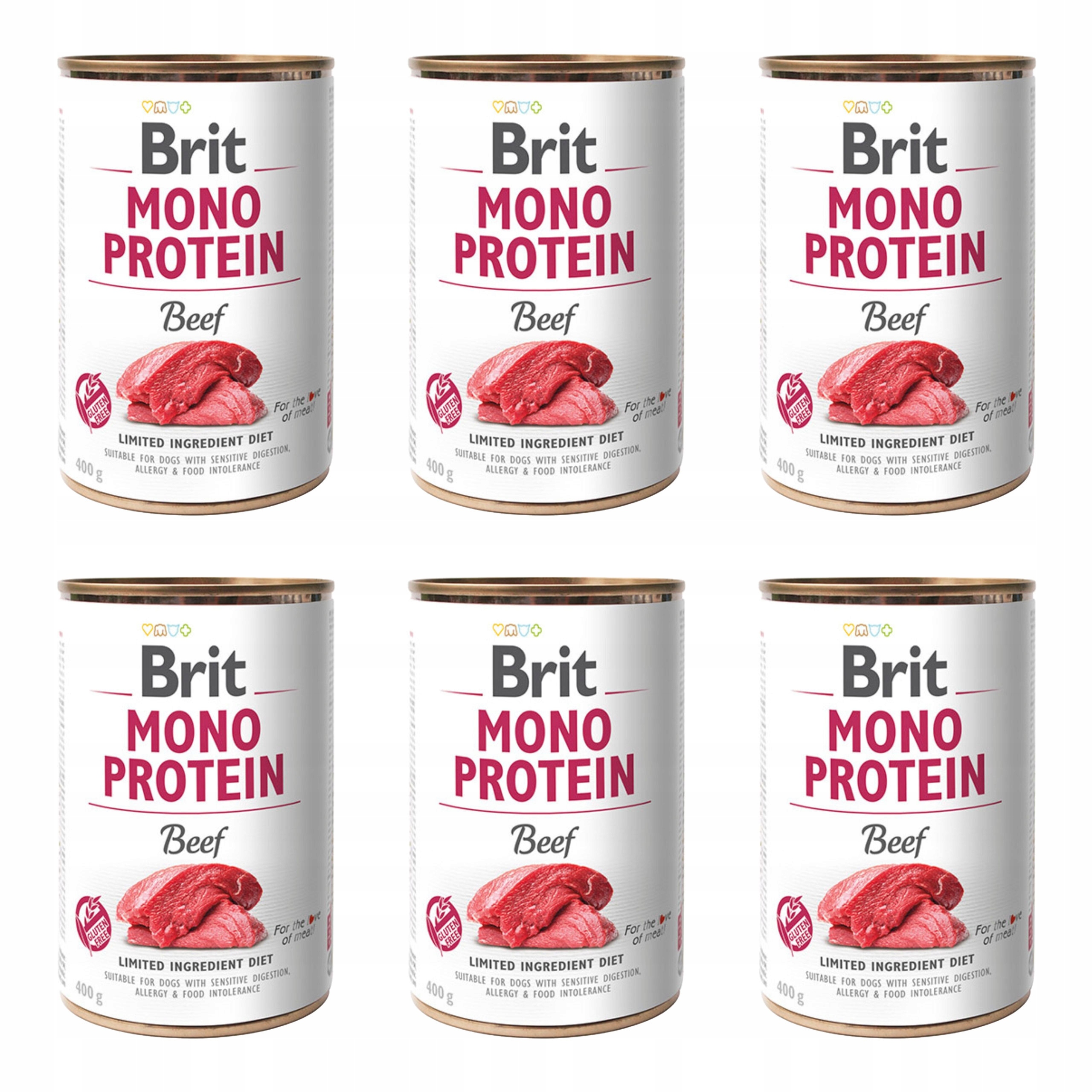 BRIT MONO Karma mokra dla psa Wołowina 6x400g