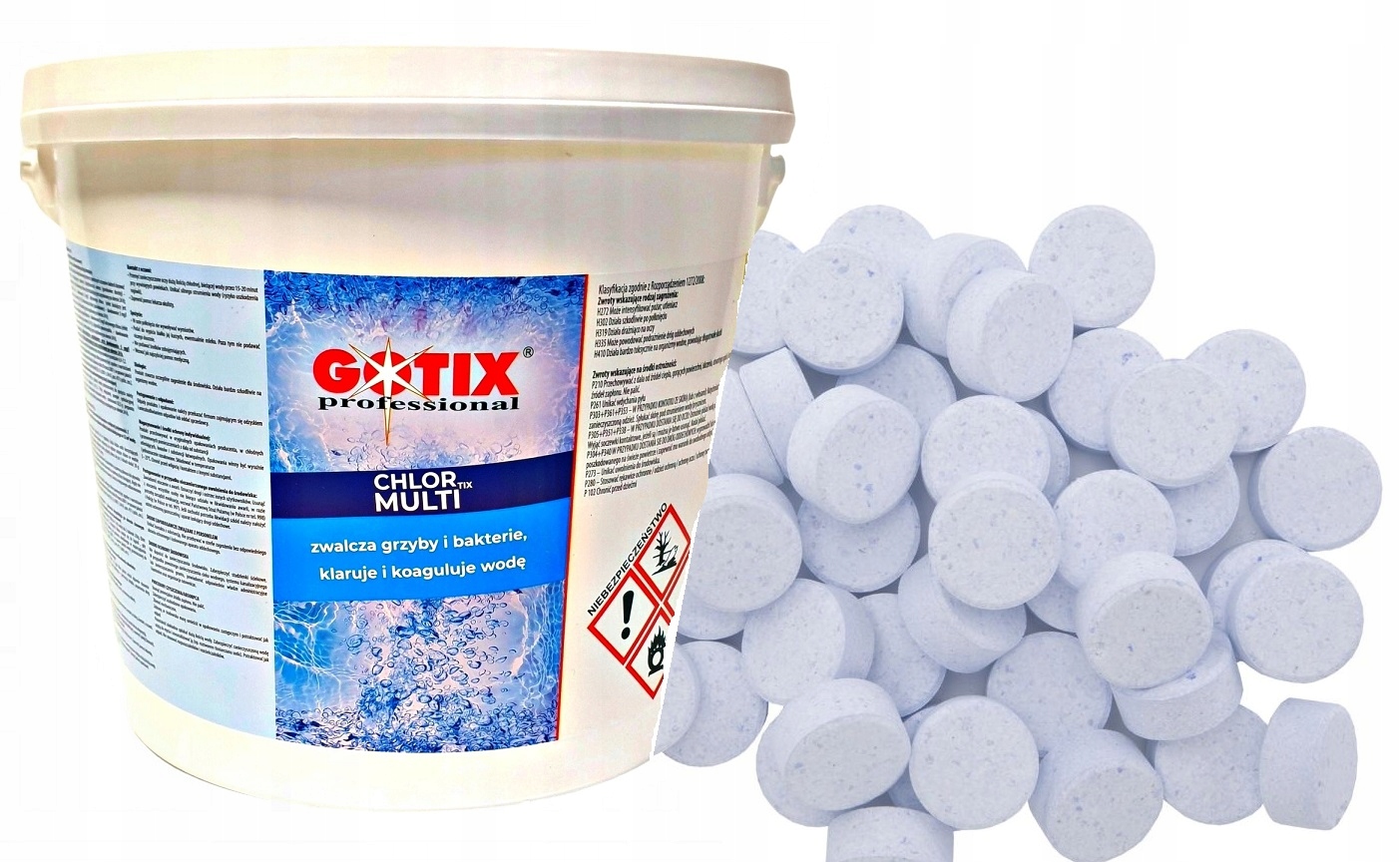 5kg CHLOR DO BASENU JACUZZI SPA 200g TABLETKI MULTIFUNKCYJNE NIEBIESKA WODA Marka Gotix Professional