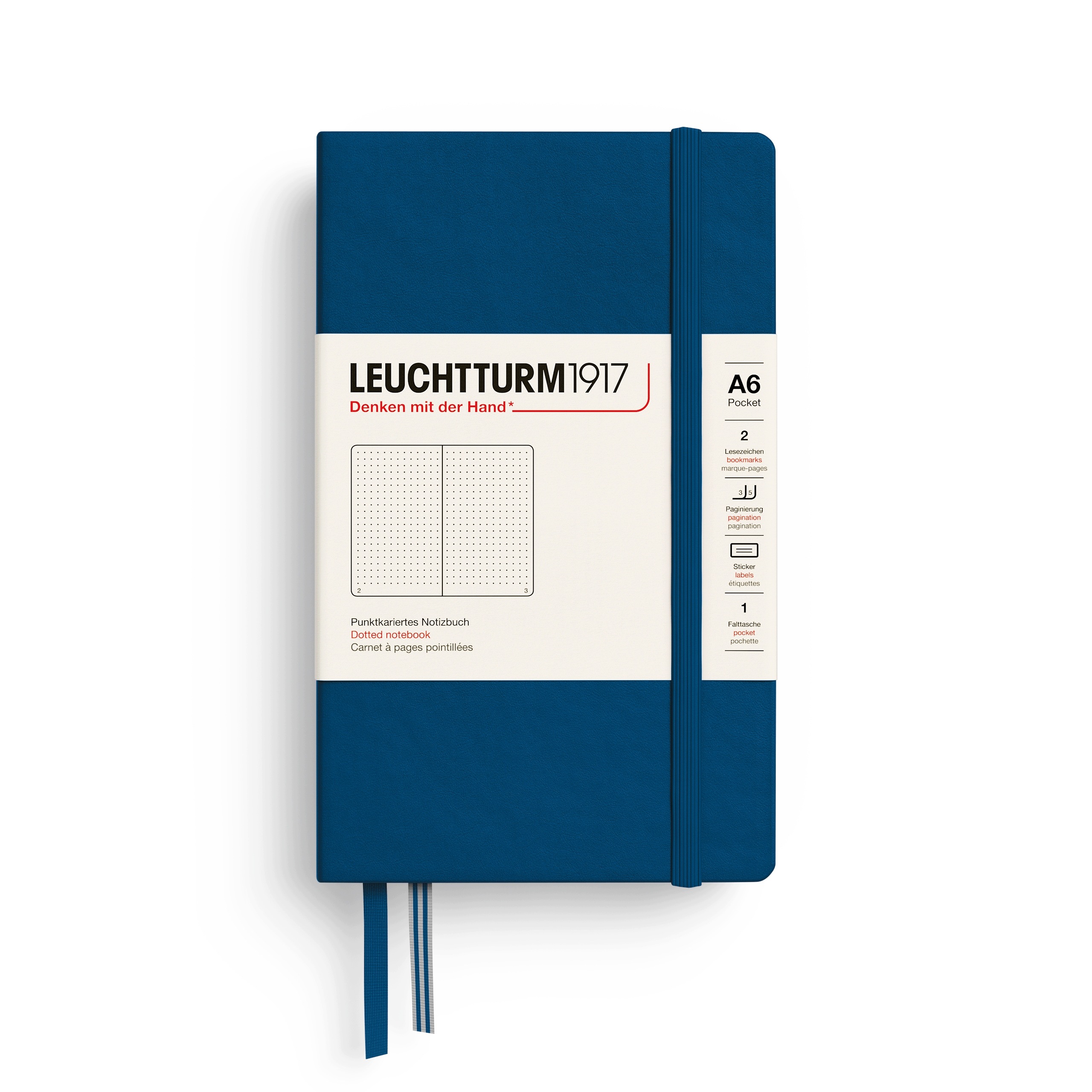 Notatnik Leuchtturm1917 Pocket A6, twarda oprawa, kropki, Indigo