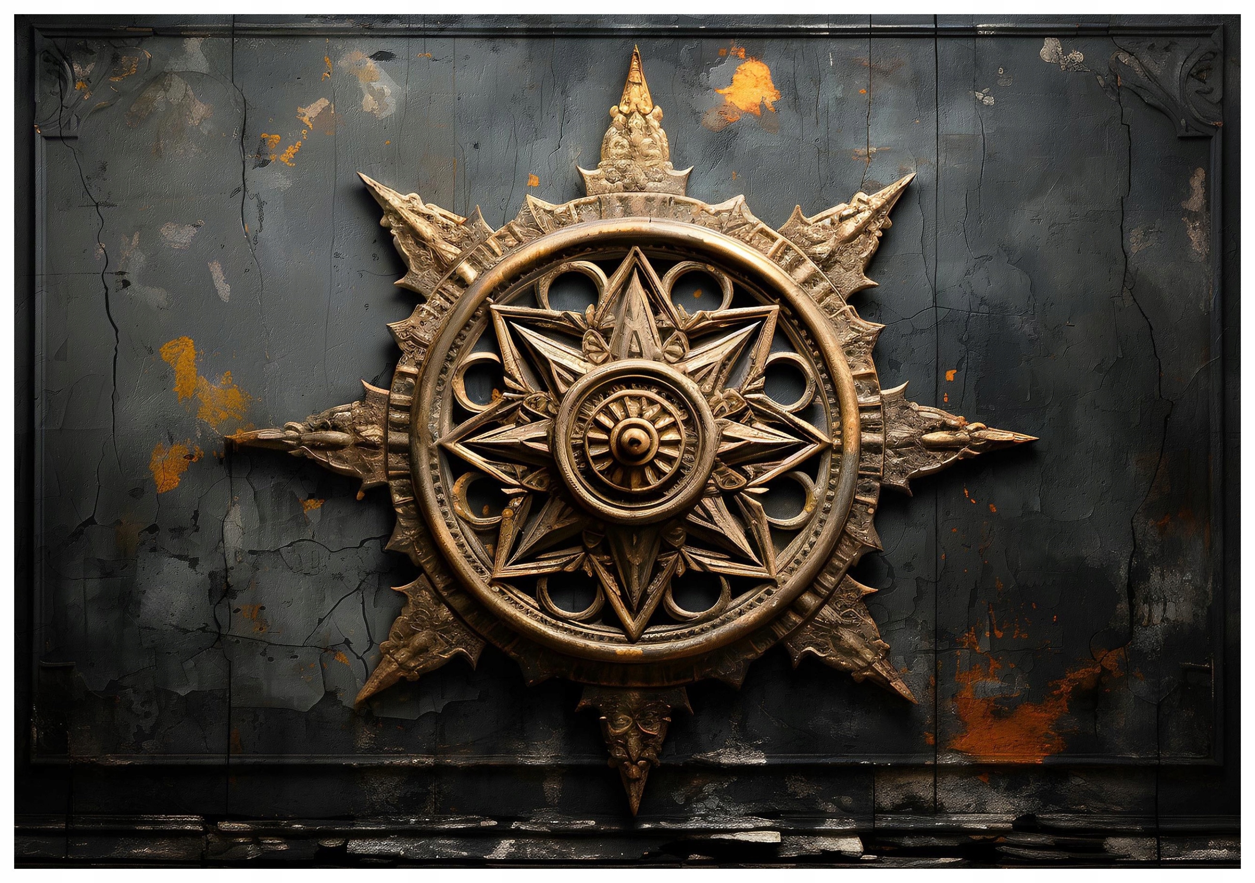 Fototapeta flizelina Zlatý kompas Růže Větrů Kov Vintage 416x290 lepidlo