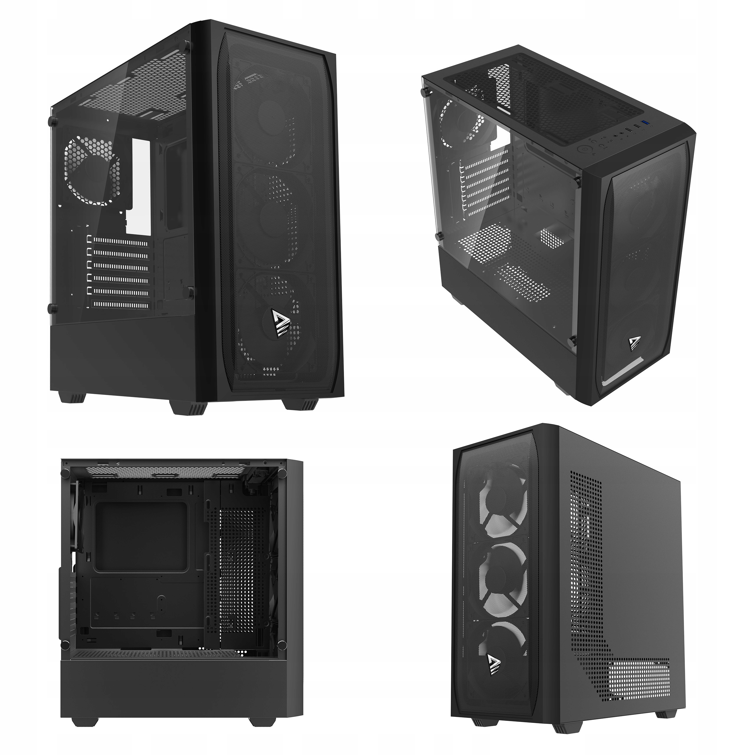 Počítačová Skříň pro počítač Savio Noctis Flow X1 Atx 4 ventilátory Sklo Mesh