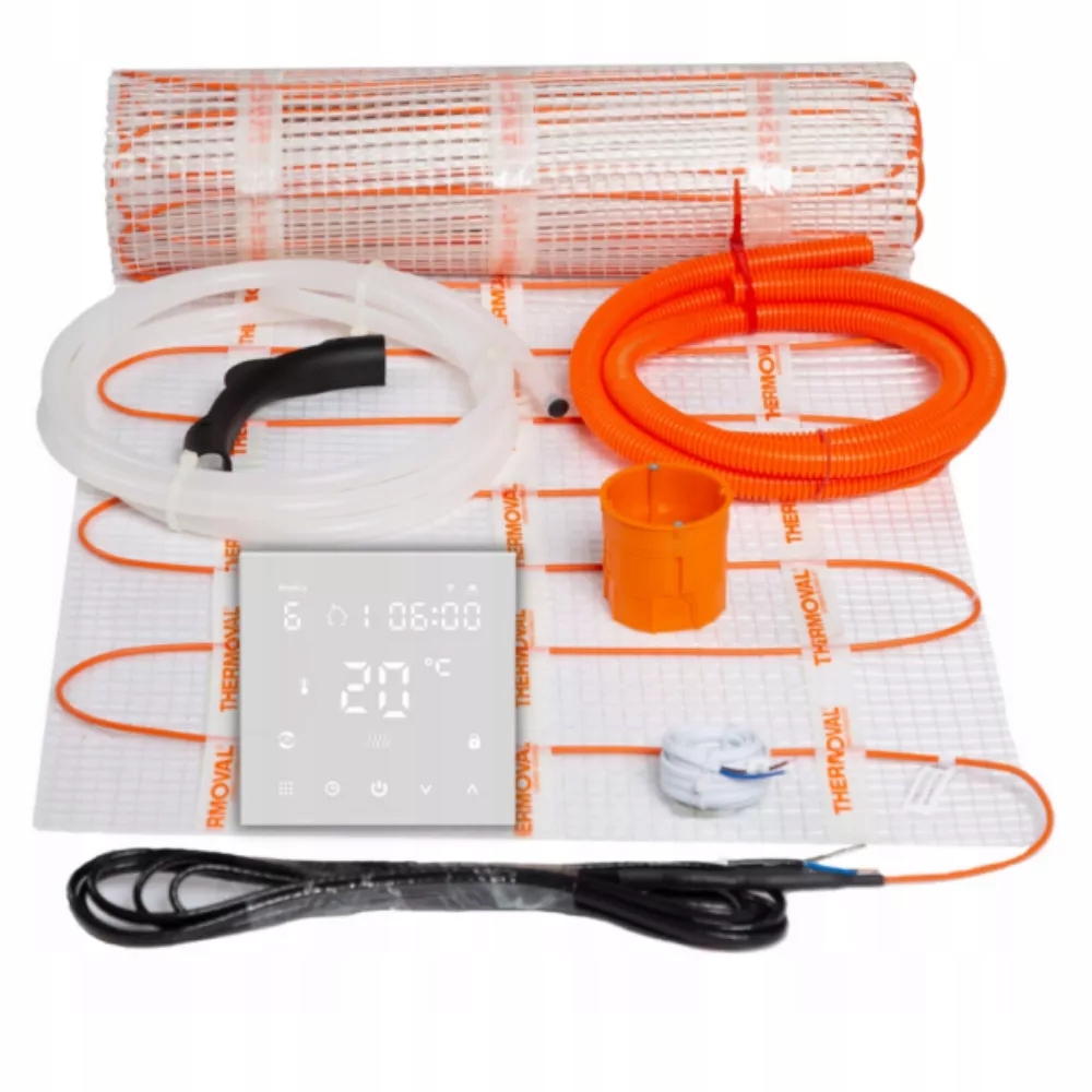 Zestaw mata grzejna grzewcza 15m² termostat regulator TVT 45 WiFi biały