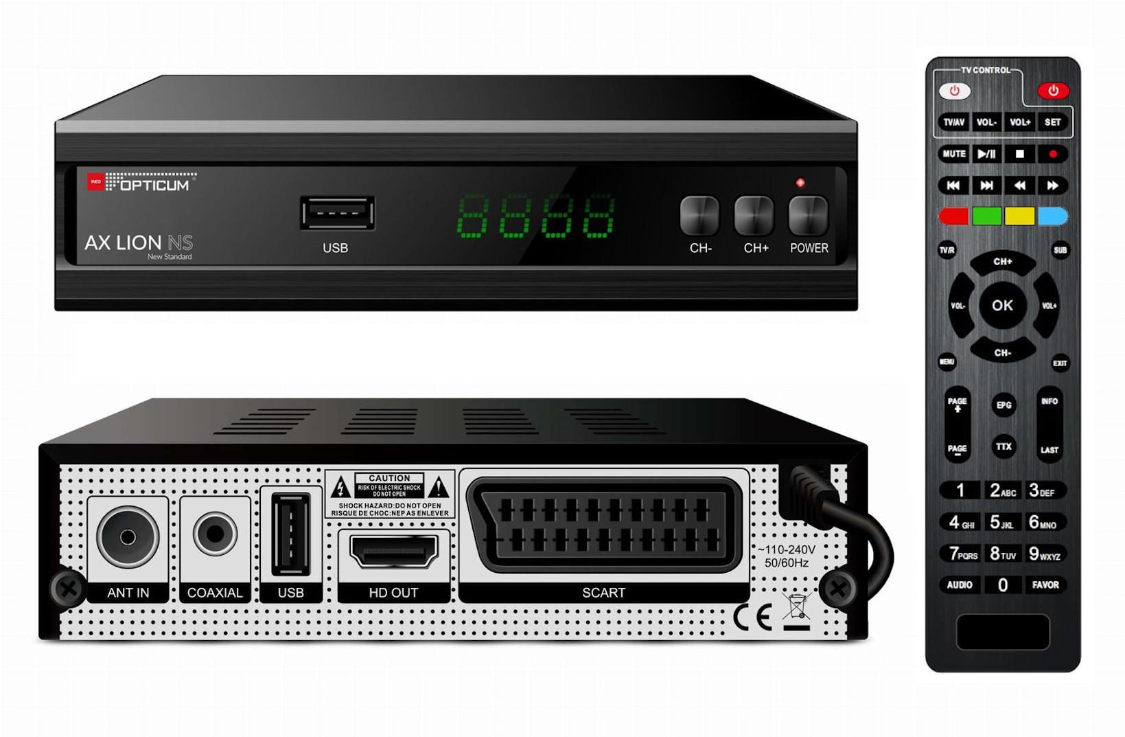 

Dekoder Tuner DVB-T/T2 i Dvb-c Opticum Ax Lion Ns