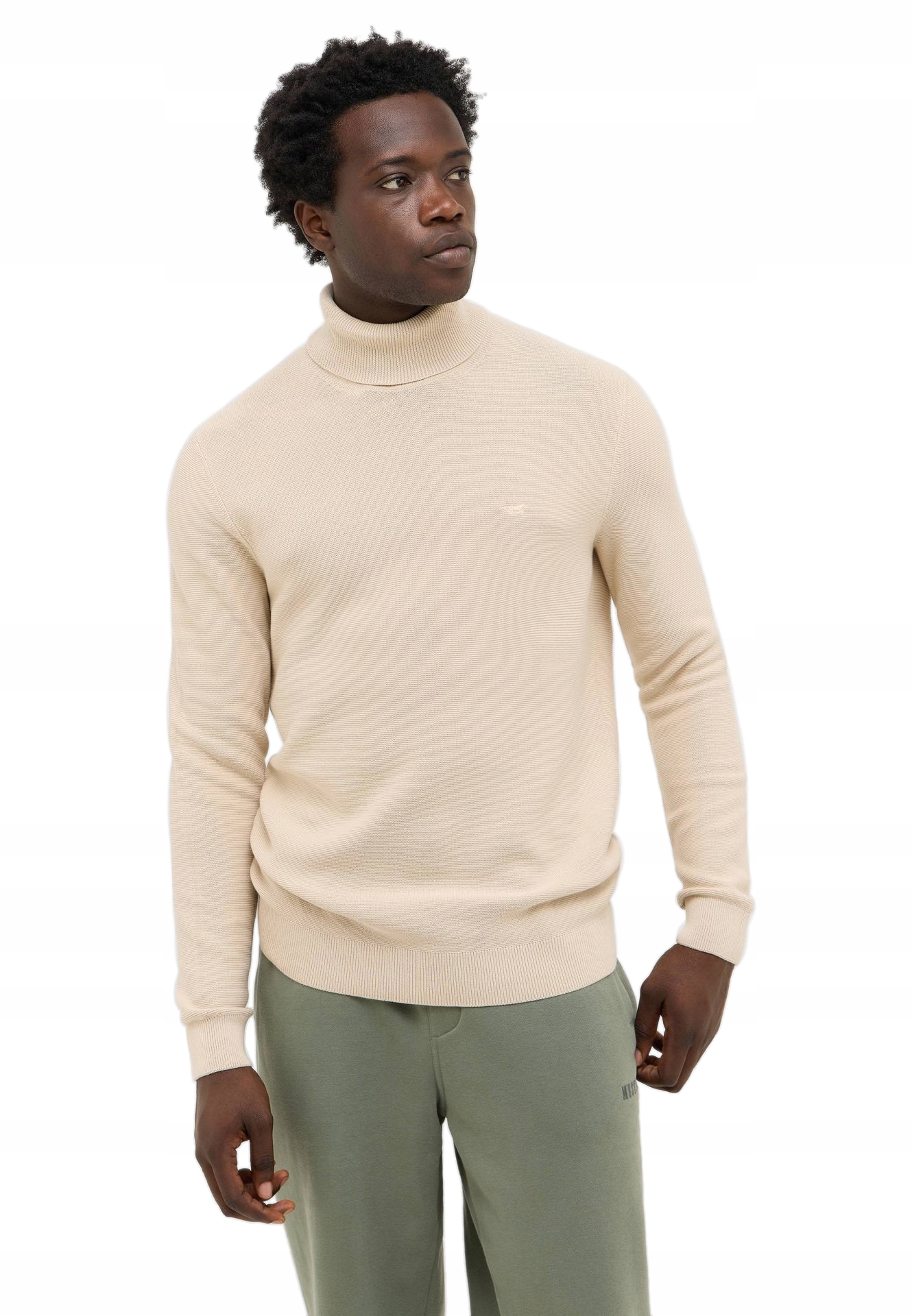 Rolák Pánský Bavlněný Svetr S Vložkou Mikina Béžová Mustang XXL