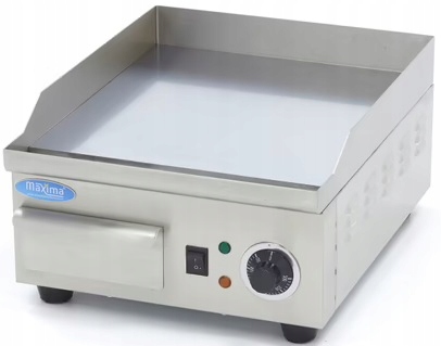 Płyta Grillowa Elektryczna Gładka Chromowana 36 cm 2000W Maxima 09365162