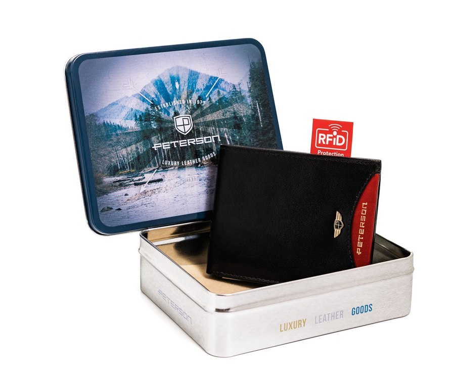Malá kožená pánská peněženka v horizontální orientaci se systémem Rfid Lumarko!
