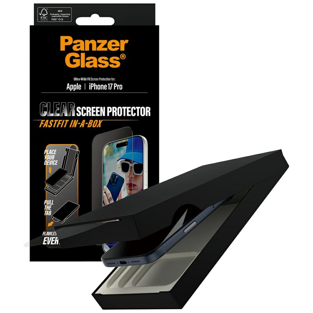 PanzerGlass Fastfit tvrzené sklo Aplikátor Montáž pro iPhone 17 Pro