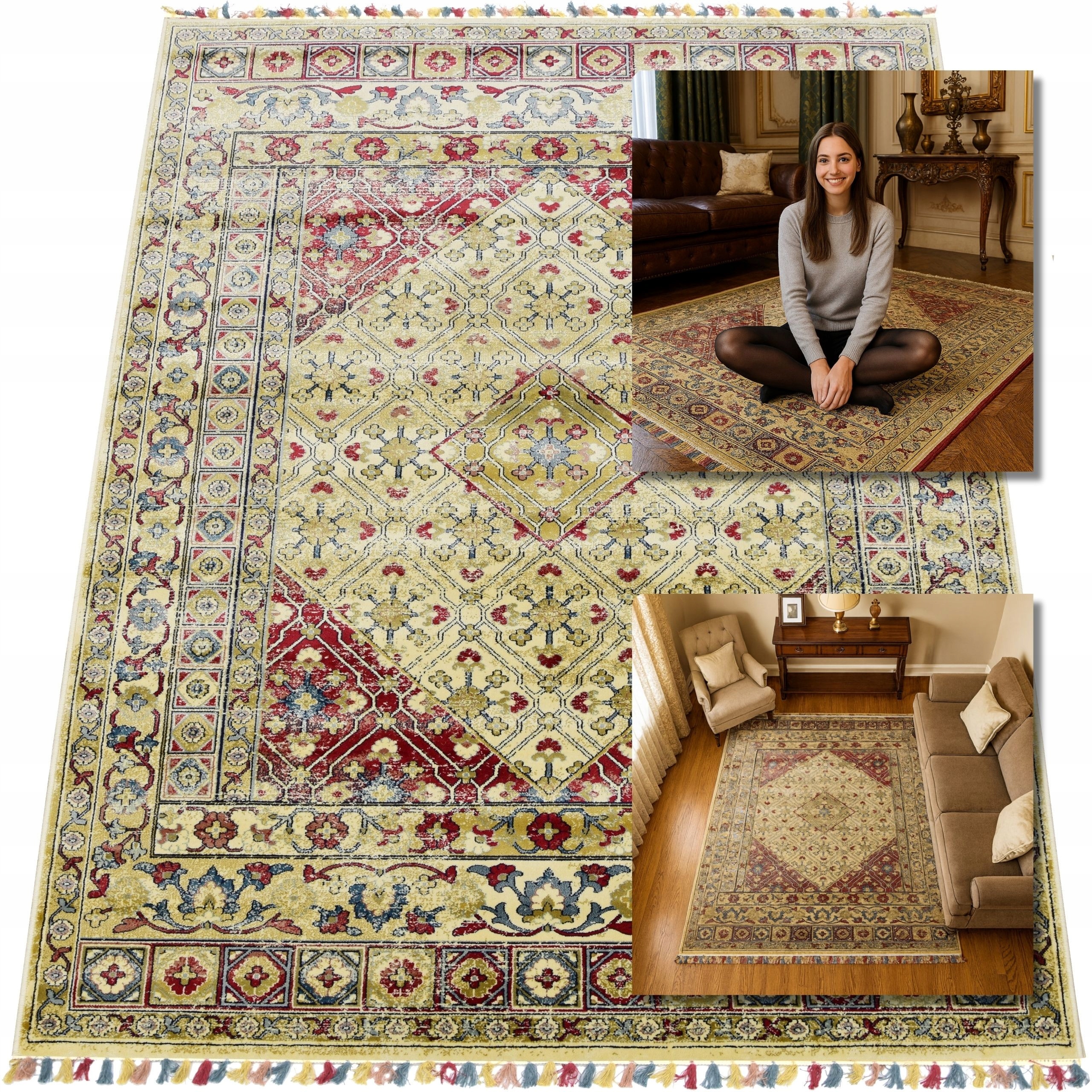 Koberec Barevné Vintage Koberce Do Obývacího Pokoje Retro 140x200