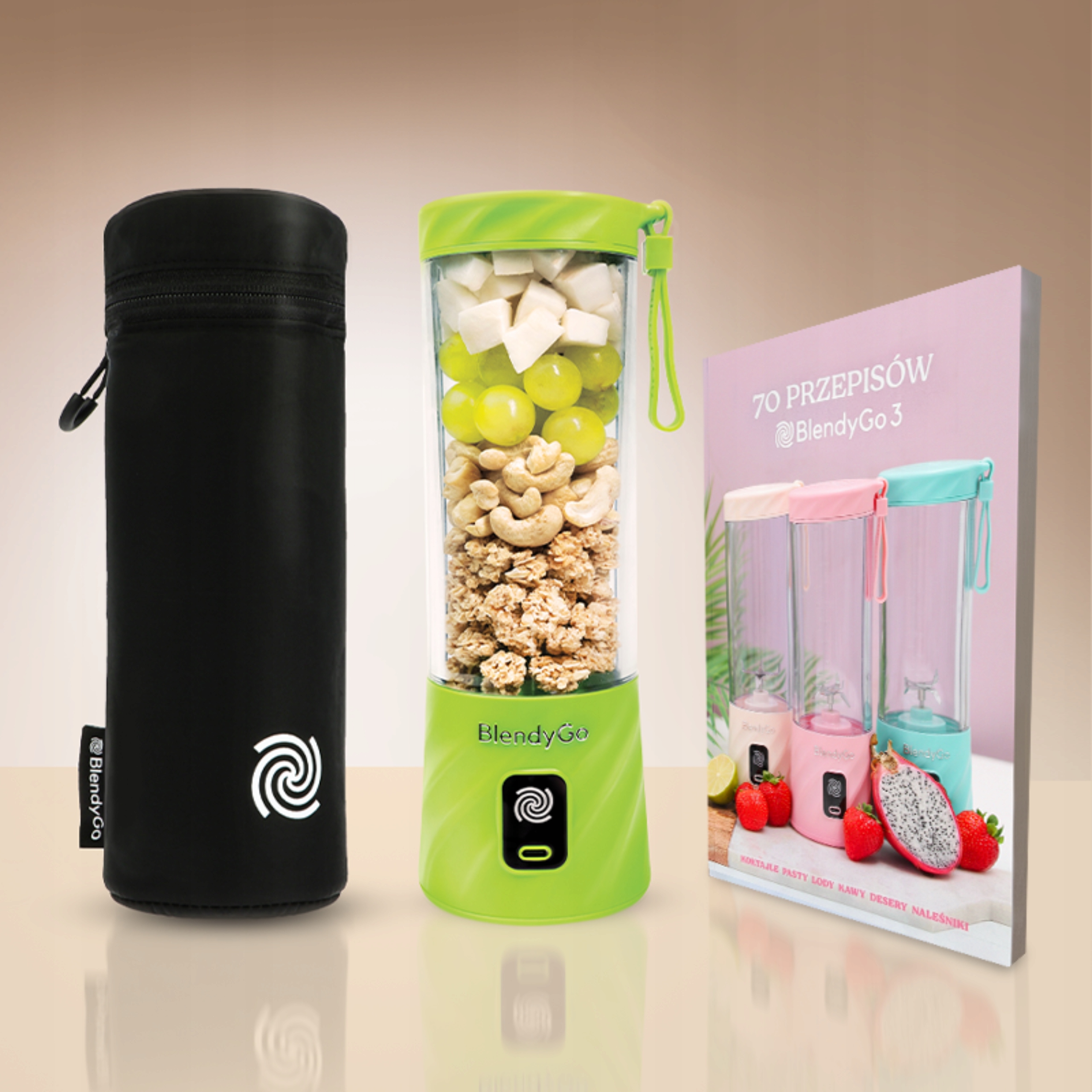 BLENDYGO 3 Blender Do Smoothie Przenośny USB 550ml BPA Free Zielony — miniatura 15