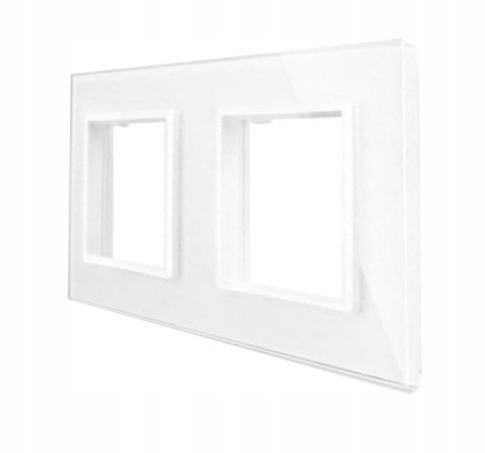RAMKA SZKLANA GNIAZDKO GNIAZDO PODWÓJNA BIAŁA 2