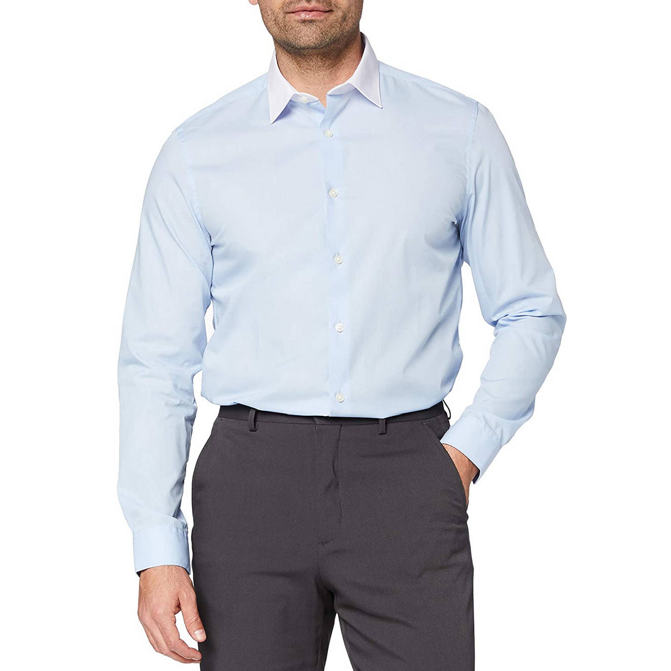 

Elegancka Męska Koszula Niebieska Regular Rozm L