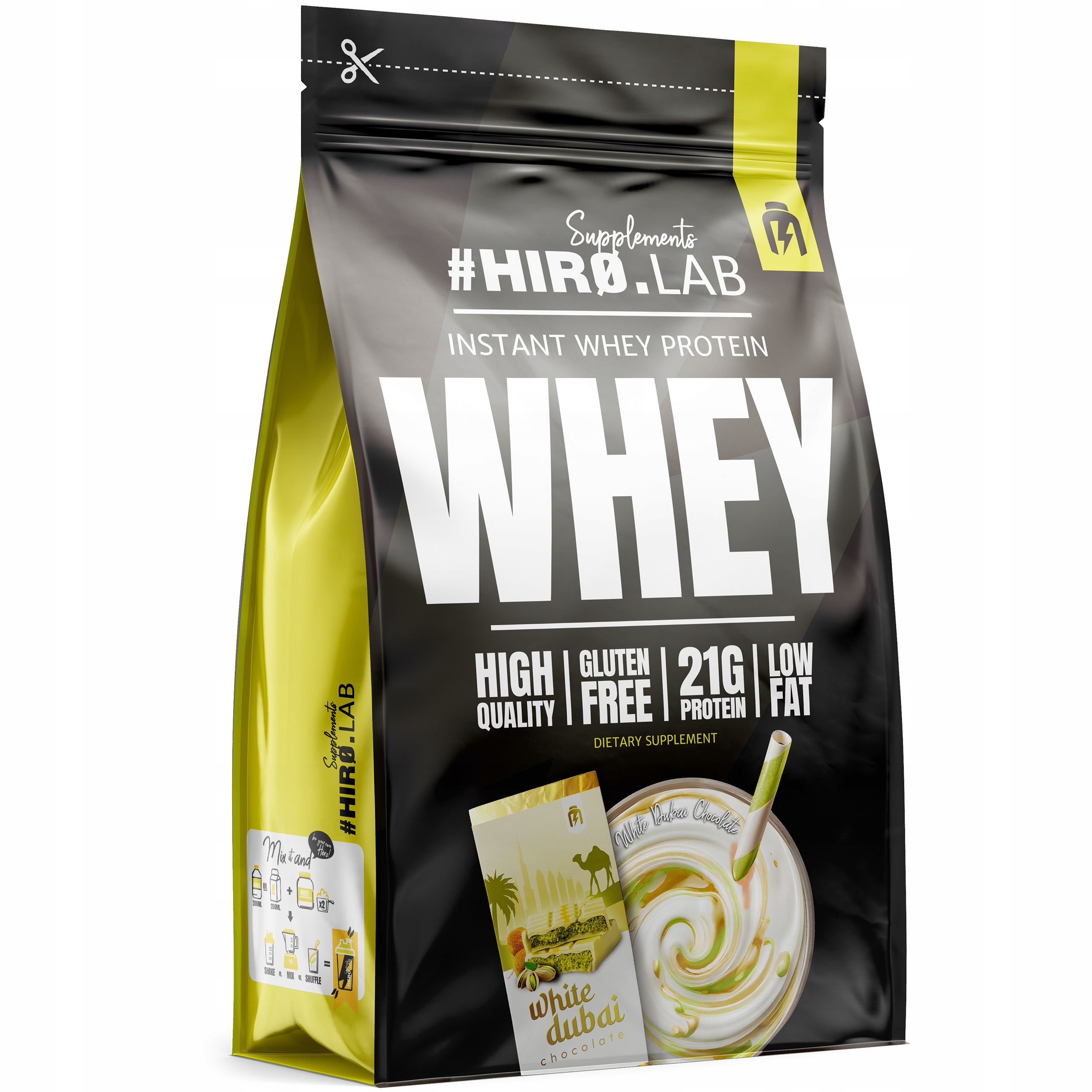 Doplněk Stravy Wpc protein Hiro.lab 750 g Bílá Čokoláda Dubajská Instant