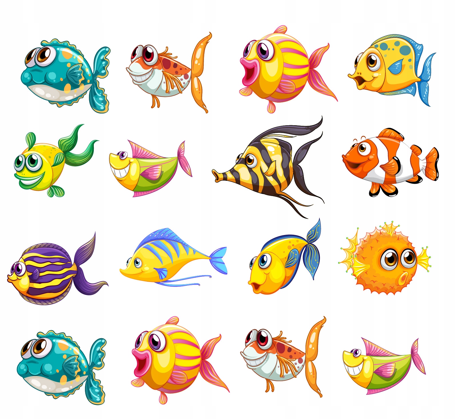 

Magnesy na lodówkę Zestaw Rybki kolorowe ryby