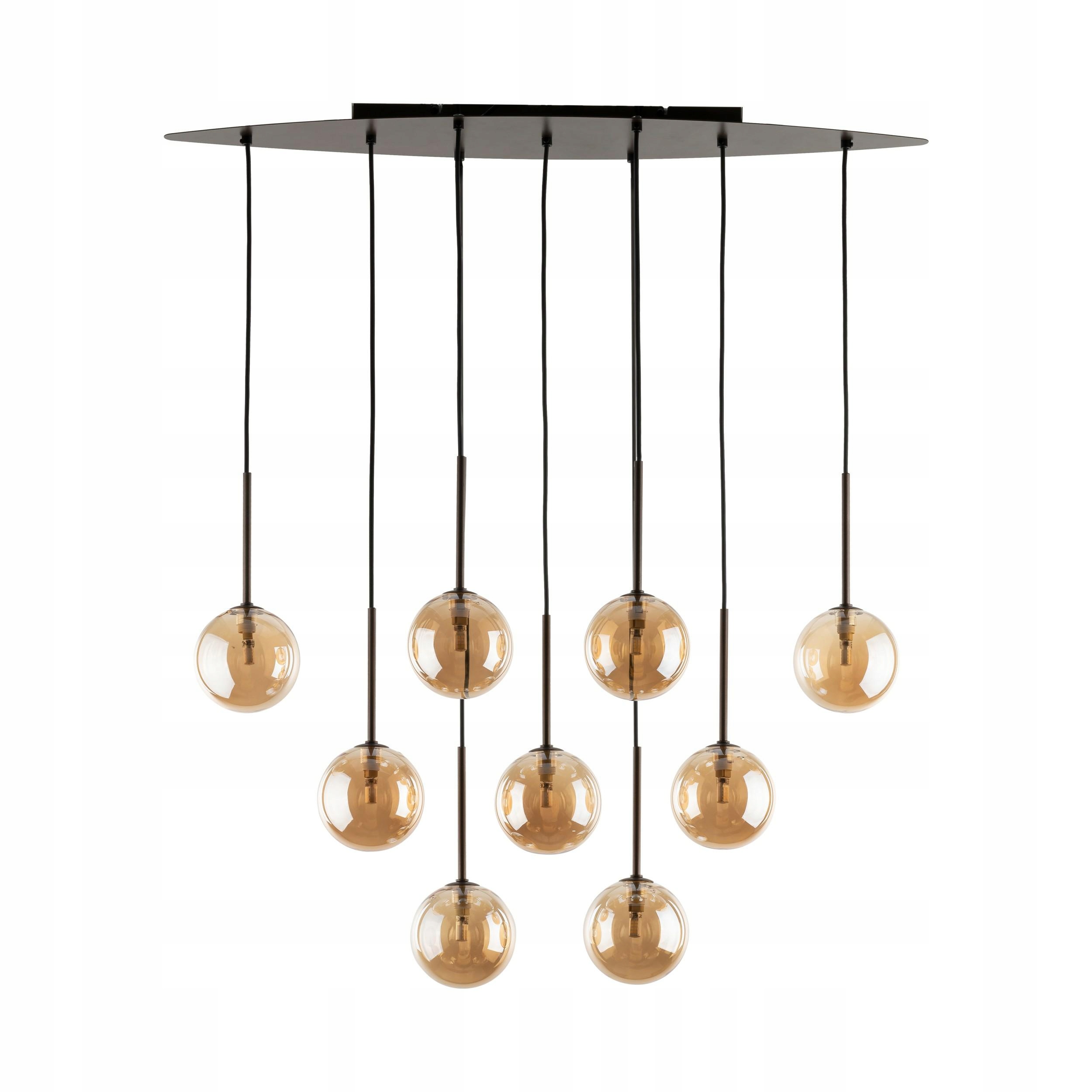 Závesné svietidlo Estera Hnedé Sklenené Tienidlá 9xG9 Moderný Stropný Dom