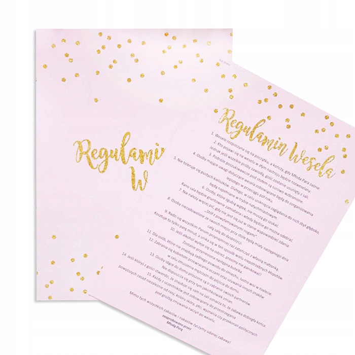 

Regulamin Wesela Kol. Różowe Złoto