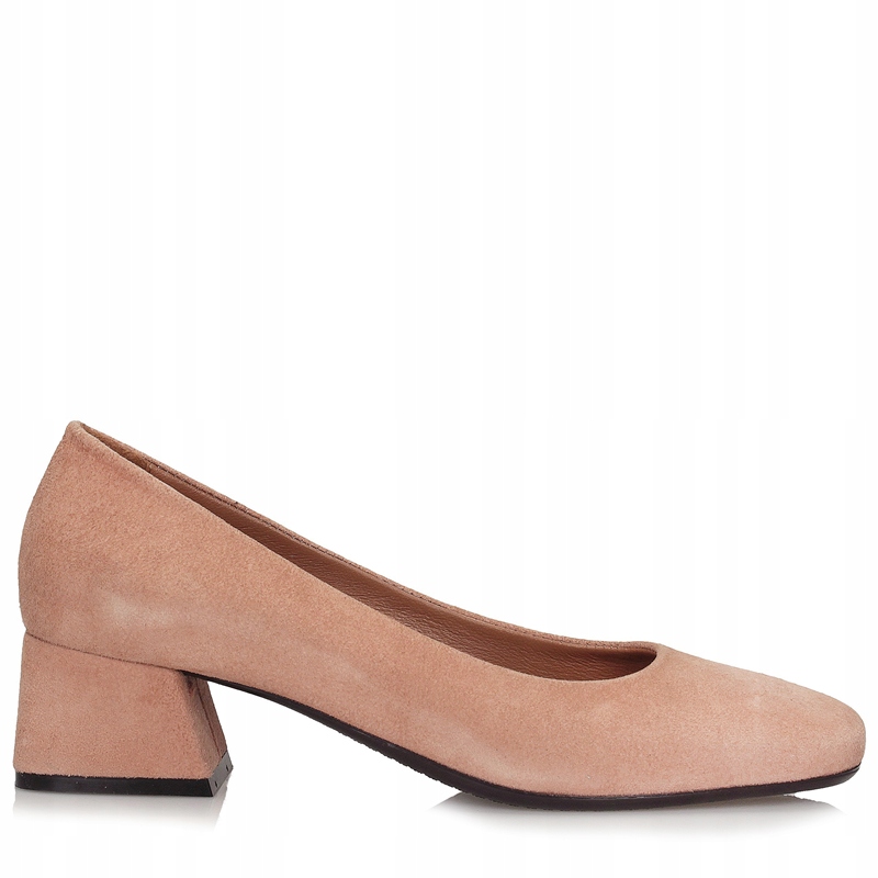 Dámské lodičky Přírodní kůže Podpatek Nazouvací kostka Béžová vel.36 Be 1017