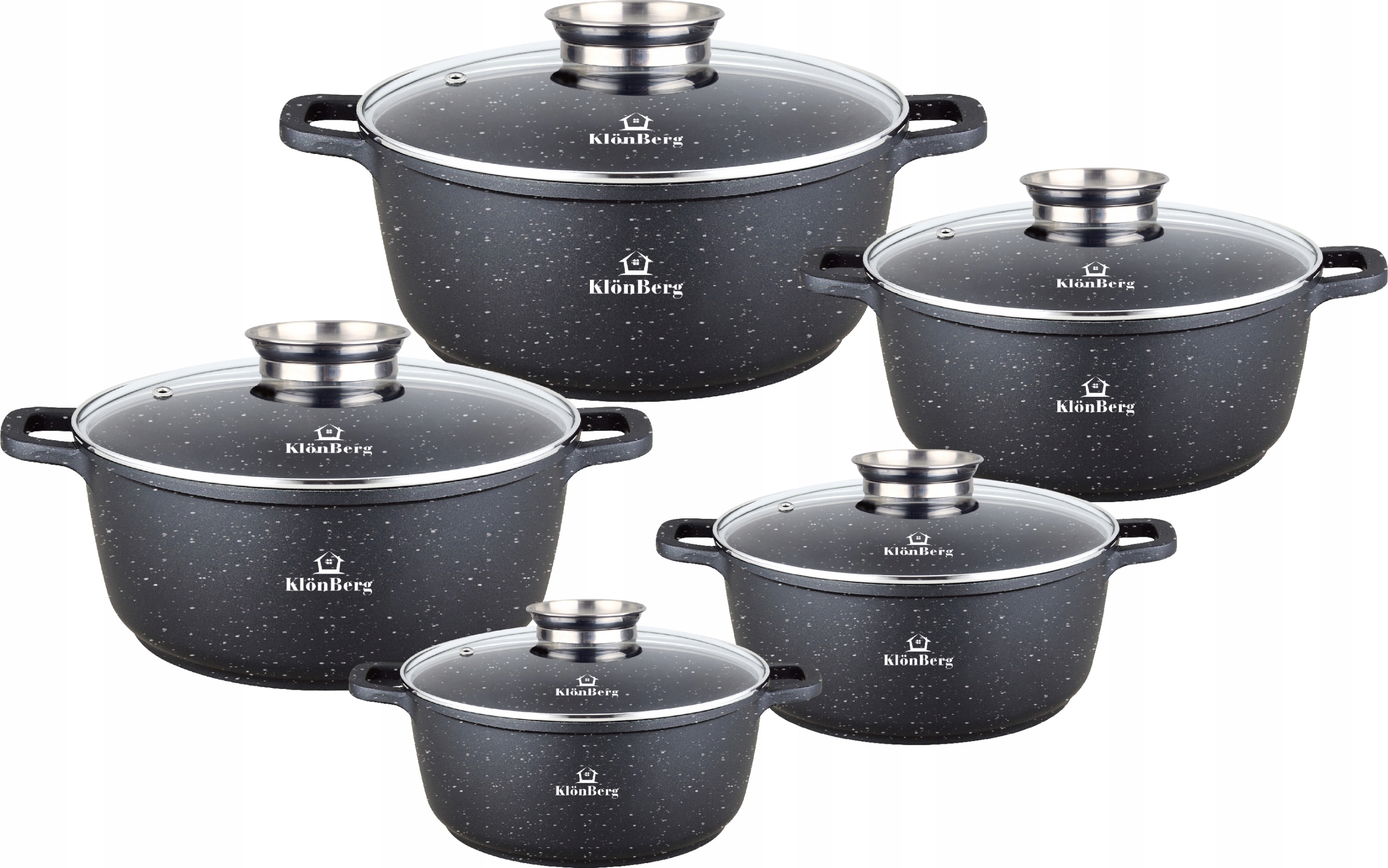 KlönBerg Premium Sada mramorového riadu 10 Ks . indukcia plyn