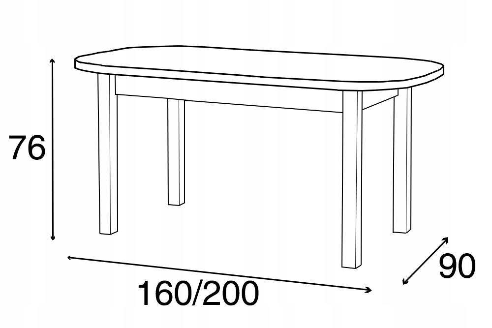 Stół rozkładany 90x160/200 Fornir 4 krzesła z buku Marka inna