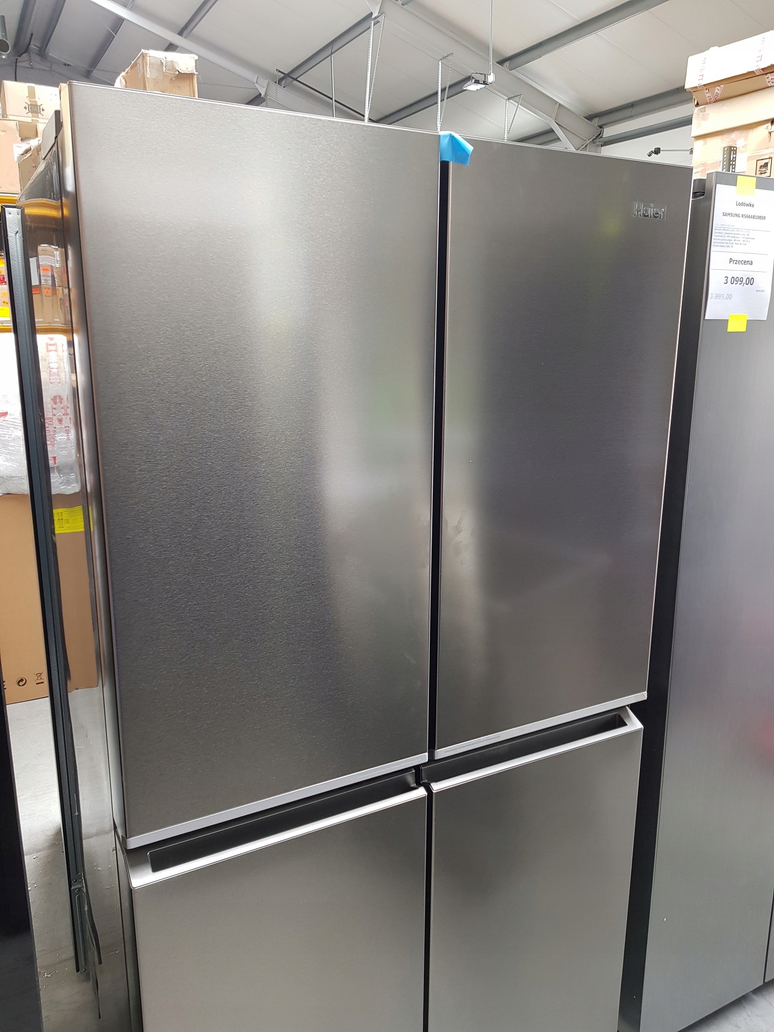 Lodówka HAIER HCR7918ENMP Side by Side No frost 177.5cm OUTLET Stan opakowania zastępcze