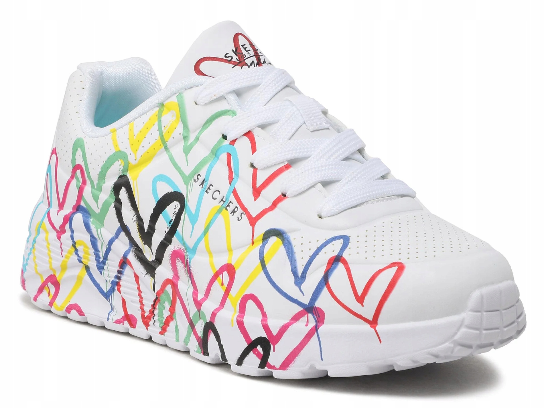 Dámské boty Skechers Uno Lite 314064L-WMLT bílé se sportovními srdíčky 37