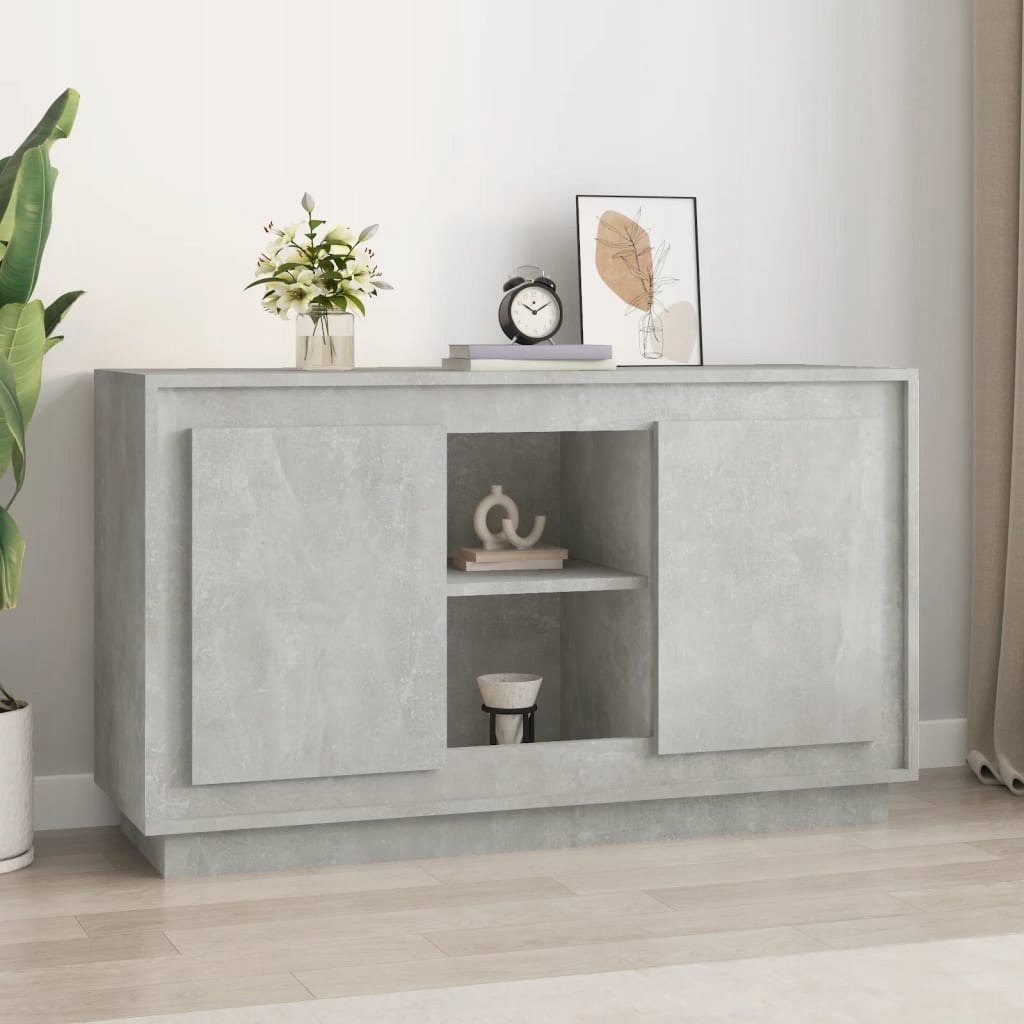 Skříňka, šedý beton, 102x35x60 cm, materiál dre