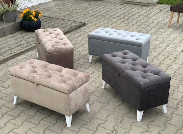 Lavica Pufa Mia 80 cm prešívaná s úložným priestorom