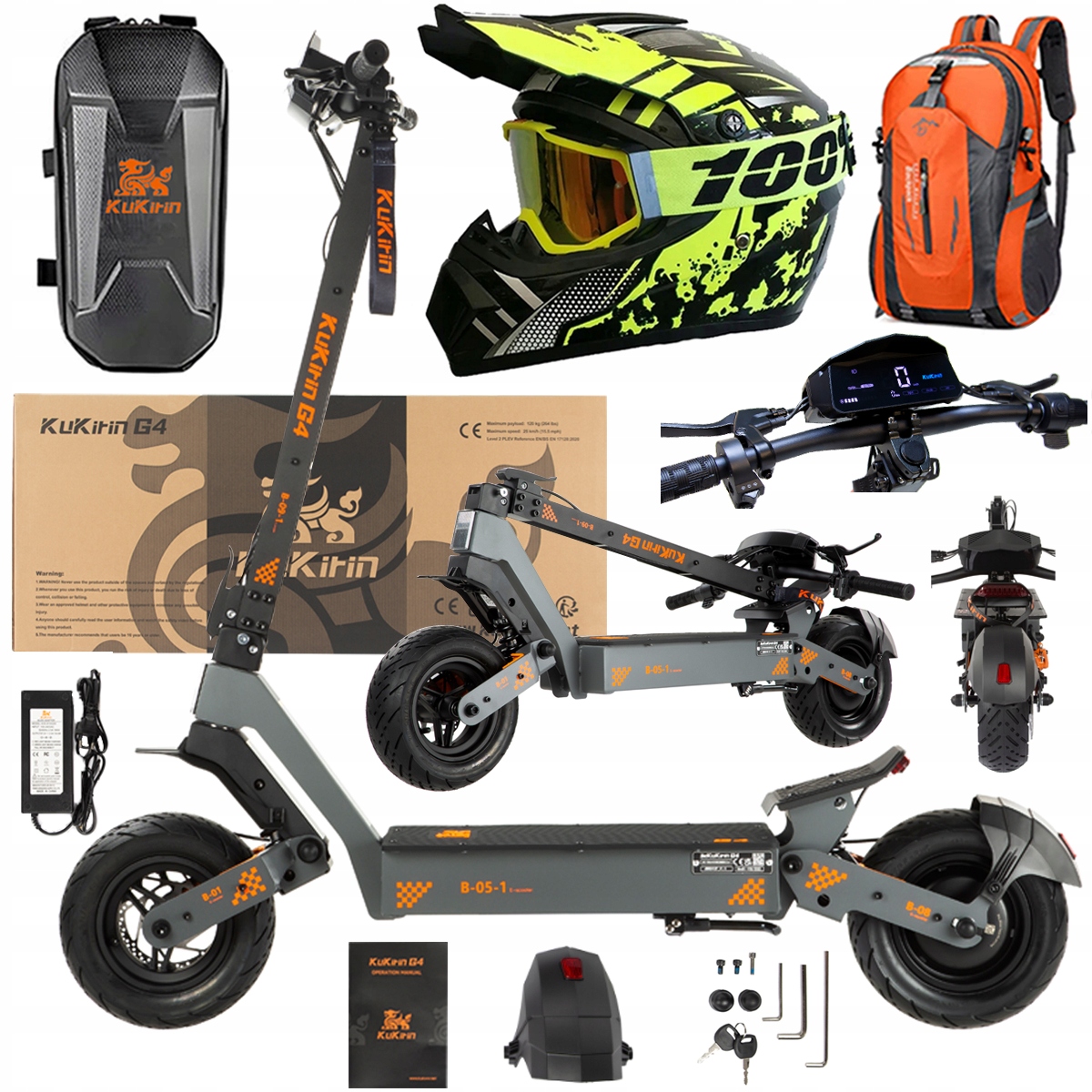 KuKirin G4 Skládací elektrická vozidla 2000W 70KM/H 60V 20Ah 75km Dárek