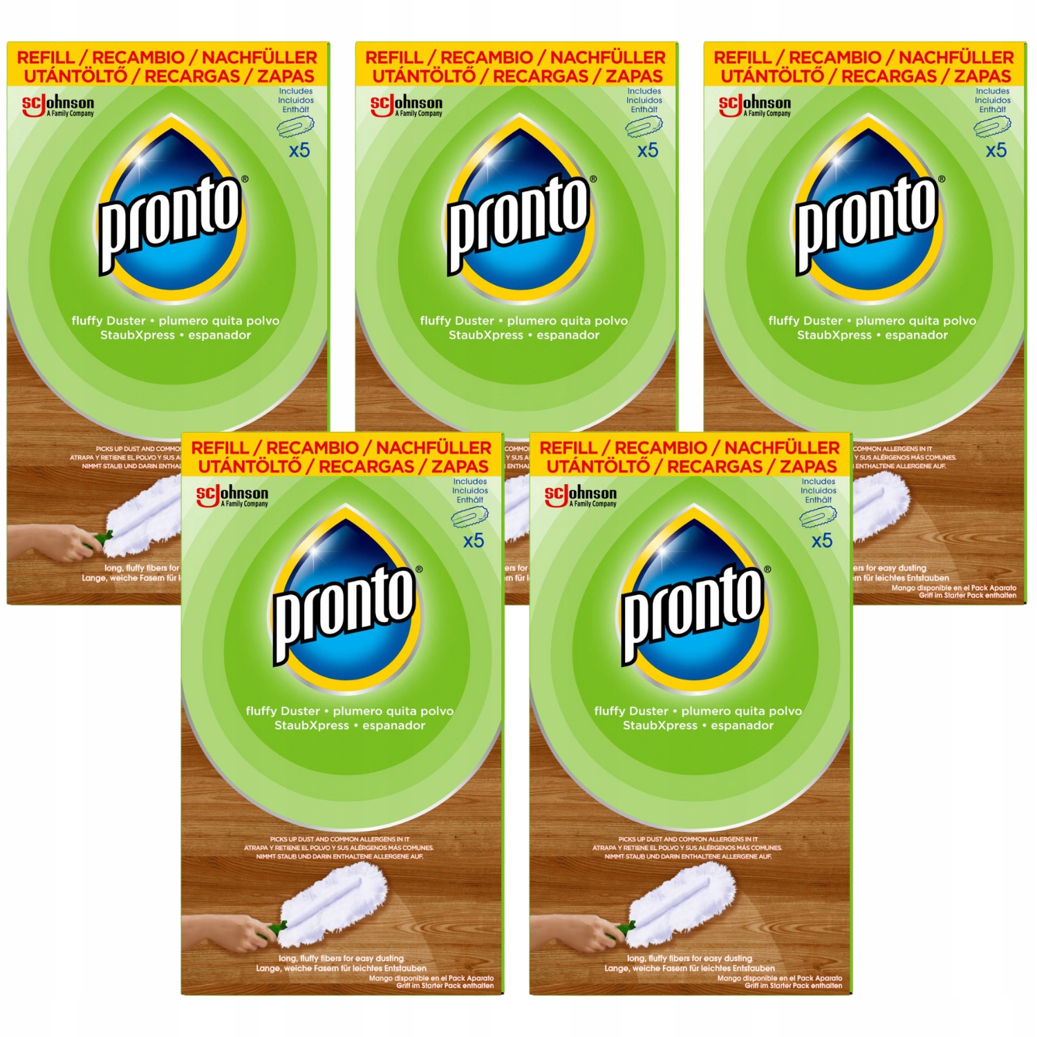 Levně 5X Náhradní Náplně Do Metličky Pronto Duster 25 Ks Nadýchaných Vláken