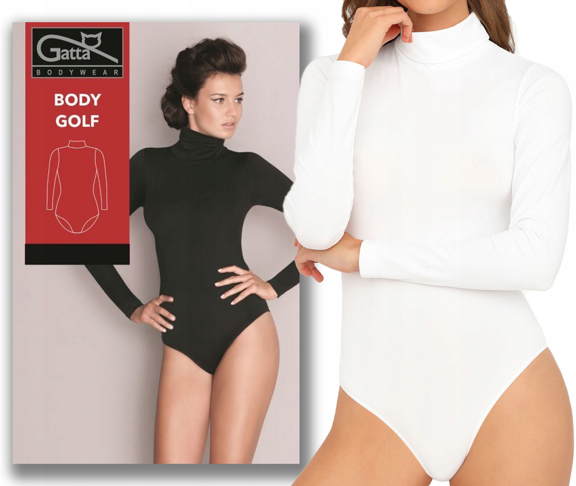 

body golf Gatta długi rękaw bezszwowe biały L