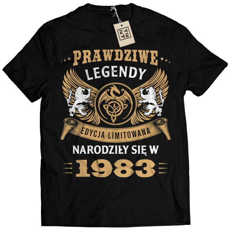 

Koszulka Prawdziwe Legendy Męska 40 Lat 1983 M