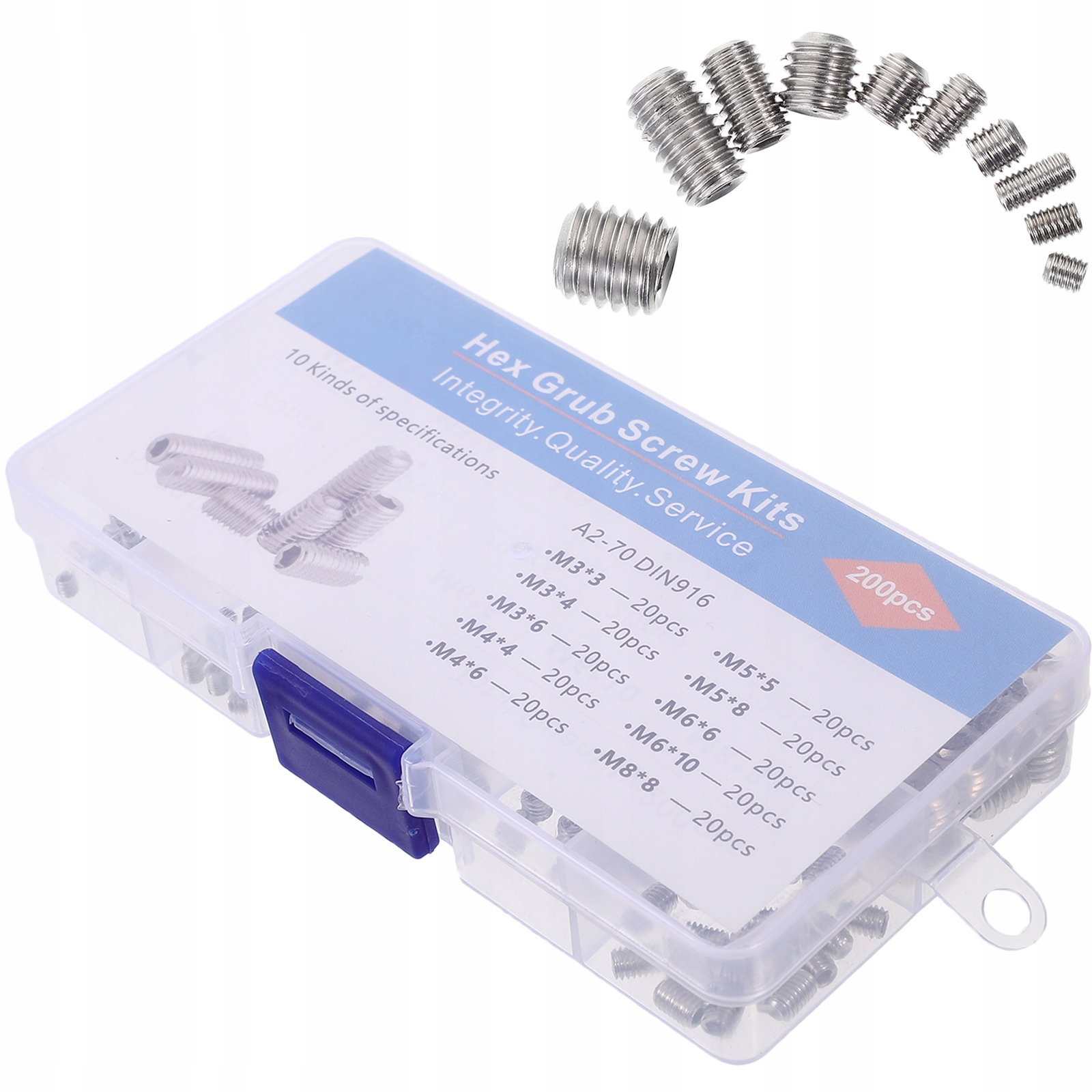 Zestaw asortymentowy różnych śrub