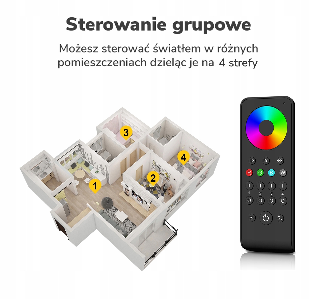 Pilot Do Kontrolera Led Rgb/Rgbw 4 Strefy Seria Sd - Tuya | Sklep EMPIK.COM