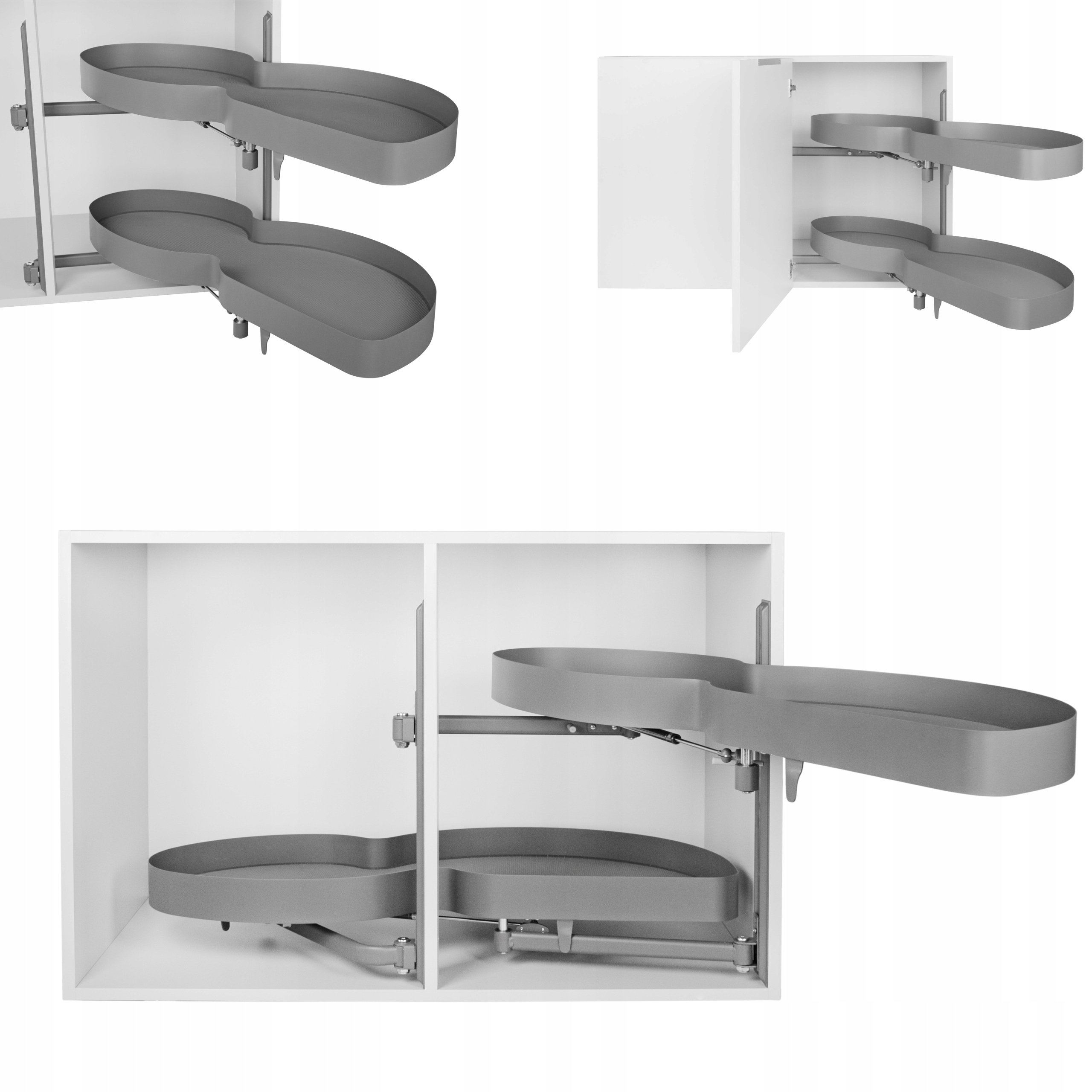 Koš Corner Cargo Nerka pro skříňku 900 pravý rohový s tlumením dovírání Antracit