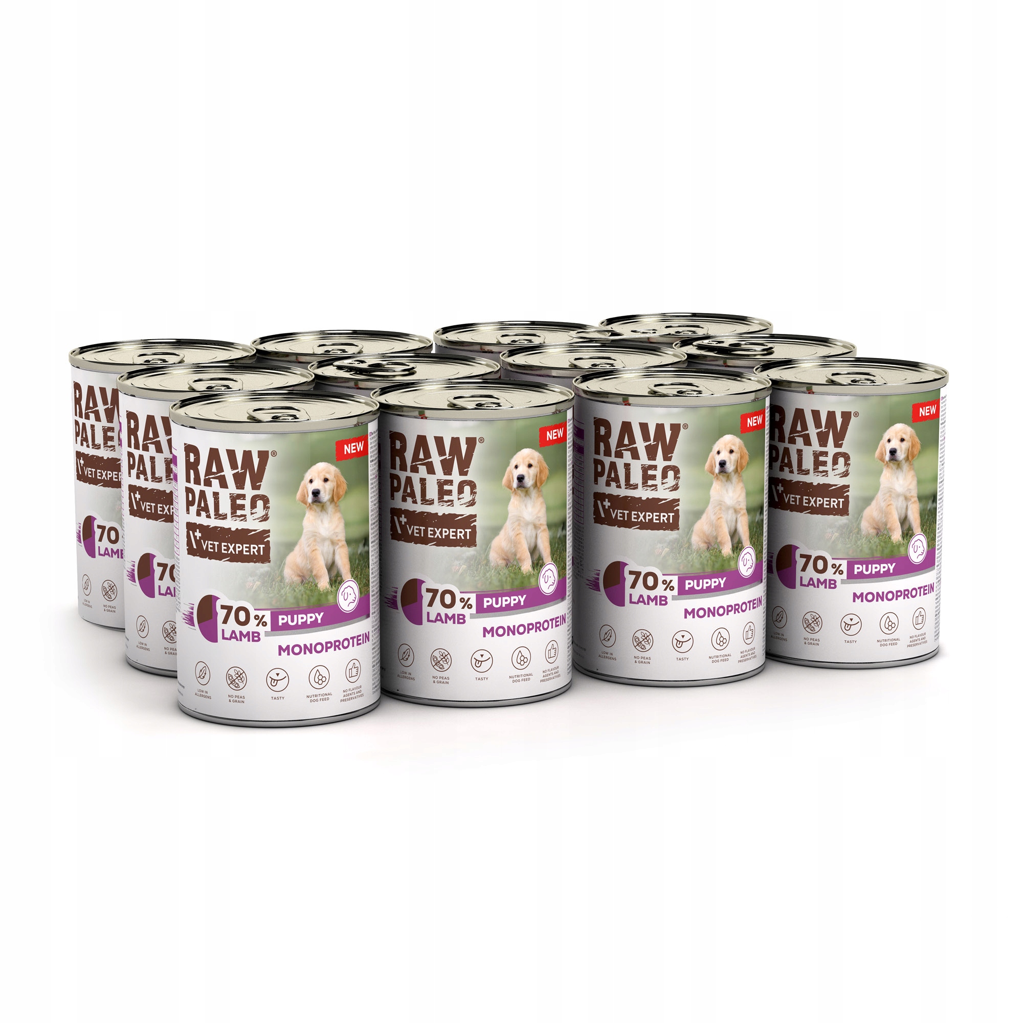 Karma dla szczeniaka Monoproteinowa Jagnięcina Raw Paleo Puppy Lamb 12x400g