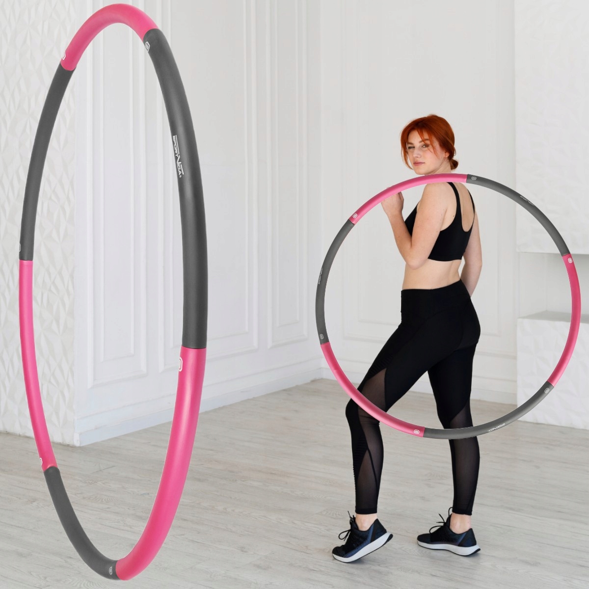 HULA HOP ODCHUDZAJĄCE FITNESS SKŁADANE PIANKOWE 90CM SPORTVIDA Model SV-HK0215