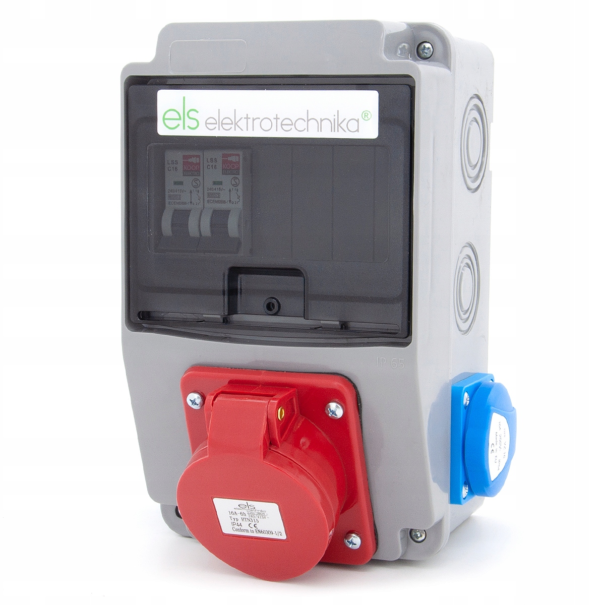 ROZDZIELNICA BUDOWLANA 2*230V 16A/5 ZABEZPIECZONA