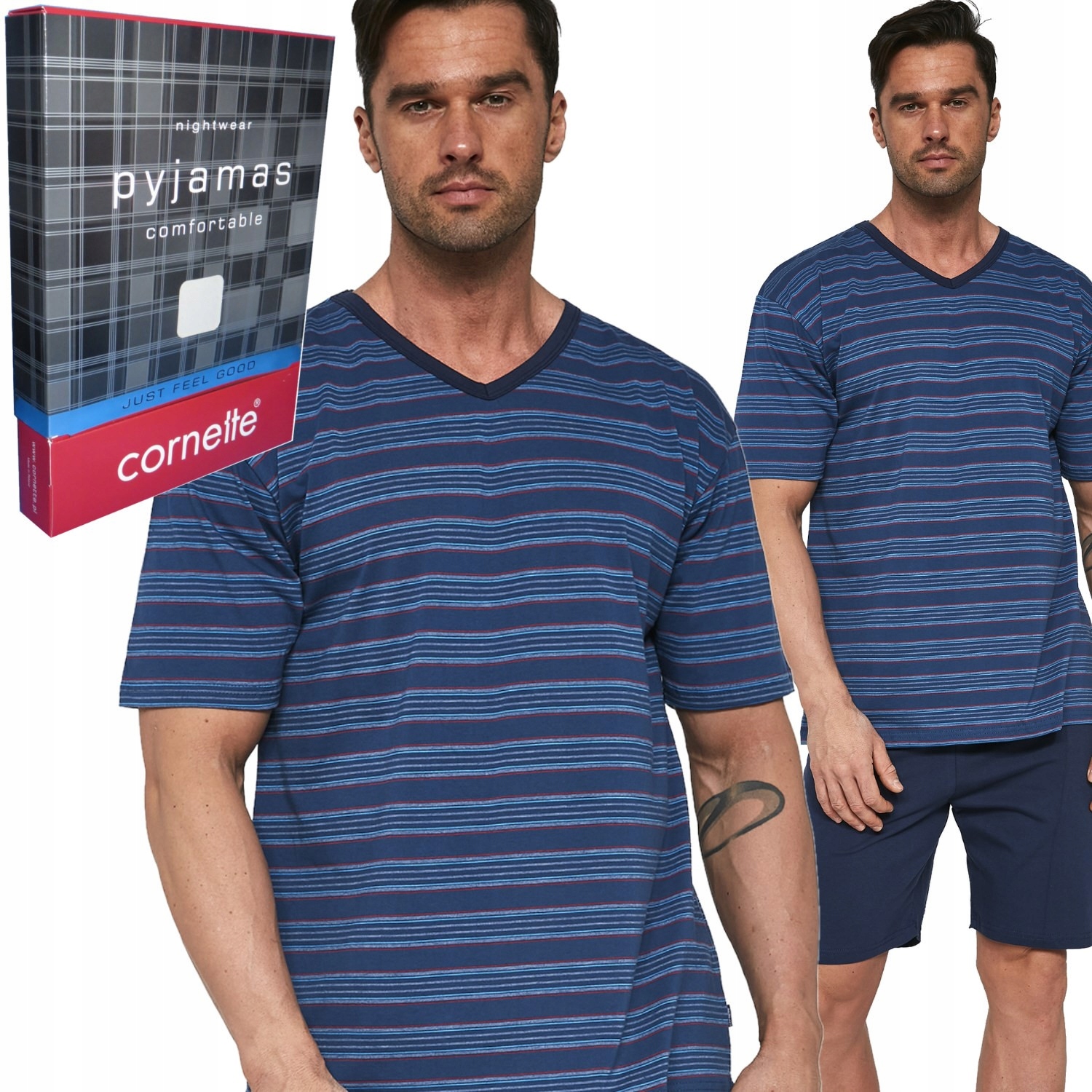 

Cornette piżama męska Various 330/15 paski jeans