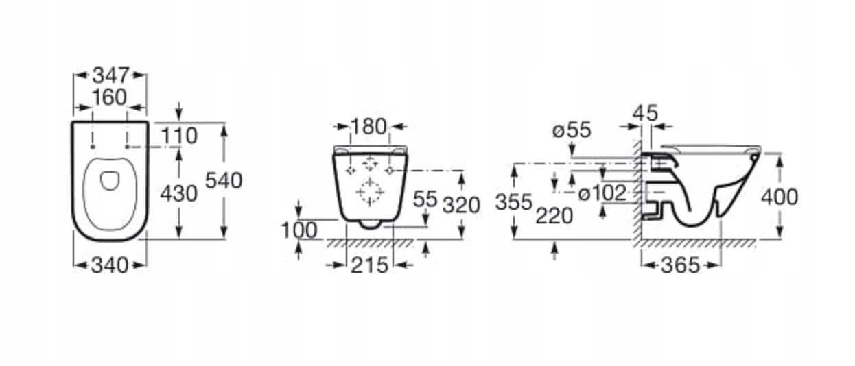 ROCA GAP MISKA WC WISZĄCA BEZ DESKI RIMLESS Skład zestawu miska