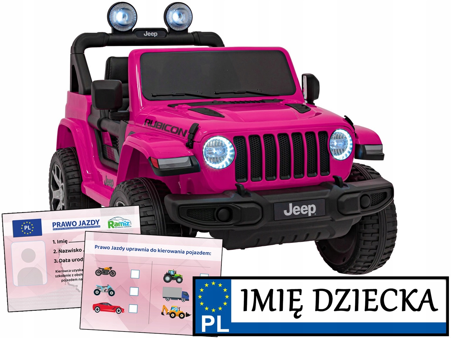 Auto Na Akumulator dla dziewczynki Jeep Wrangler Rubicon pilot terenówka